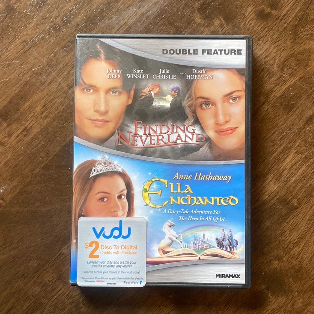 Double Feature- Finding Neverland & Ella Enchanted dvds